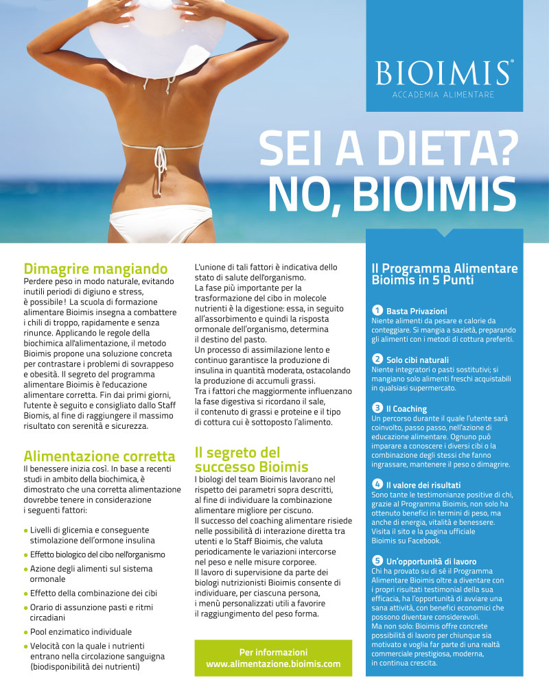 Sei a dieta? No, Bioimis