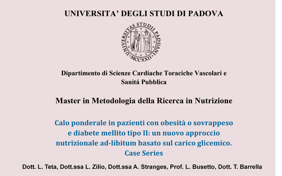 Master in Metodologia della ricerca in nutrizione Dott. Luigi Teta